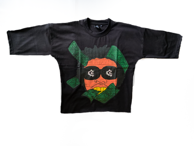 Money Man Oversized Crop Tee (Black)