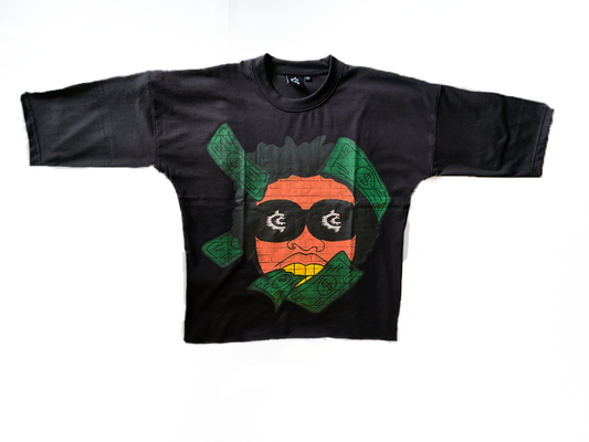 Money Man Oversized Crop Tee (Black)