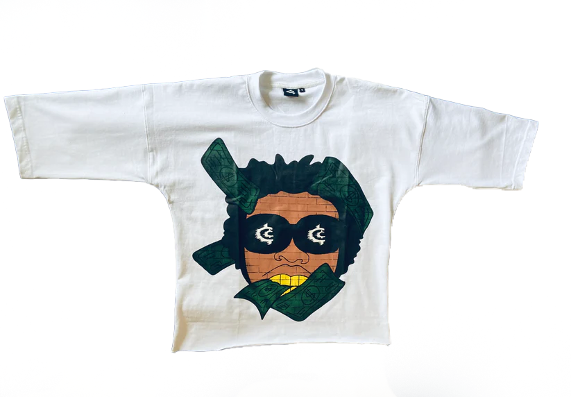 Money Man Oversized Crop Tee(White)